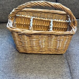 Woven Tan Basket for Utensils and Napkins